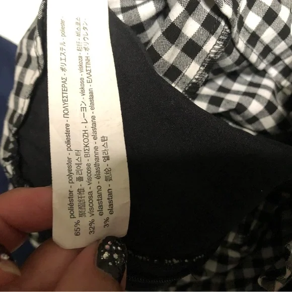 NWOT ZARA High Rise Paperbag Waist Gingham Black & White Plaid Shorts Sz Xs - Picture 15 of 15